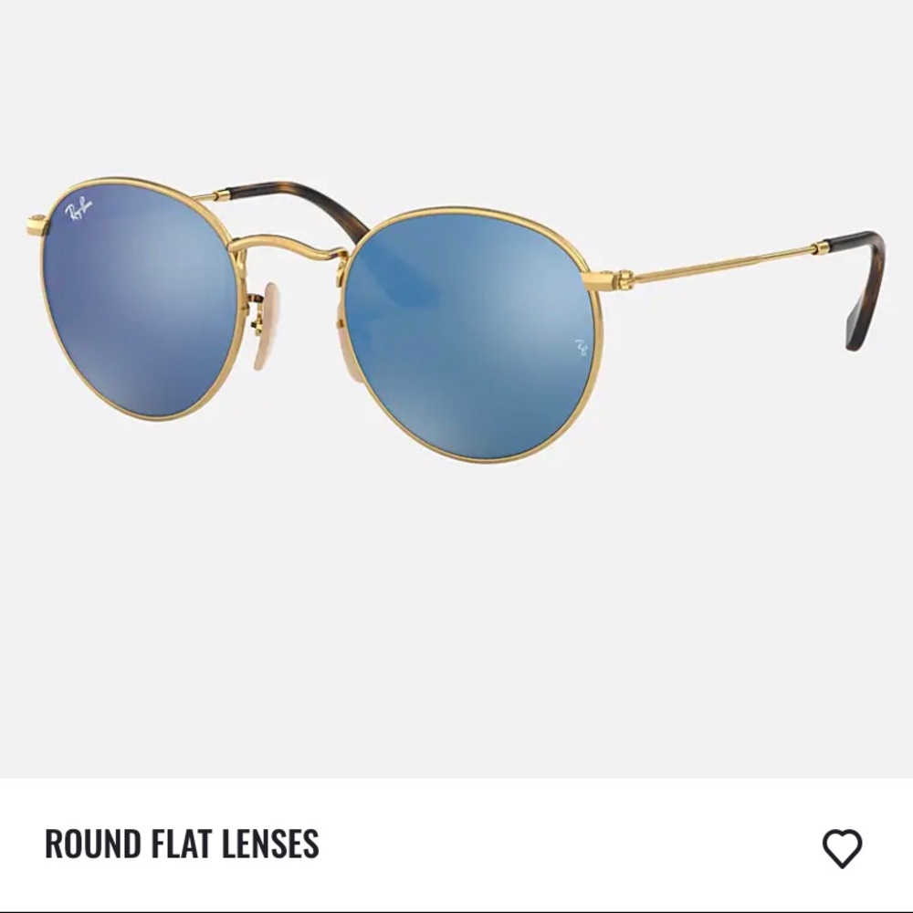Ray Ban- Round Flat Lenses Gradient Flash + Gold